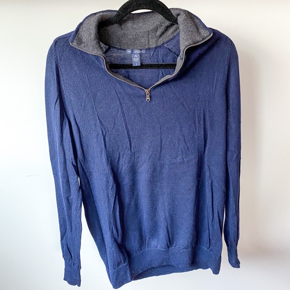 Blue Gap 3/4zip Sweater Large - Picture 2 of 3